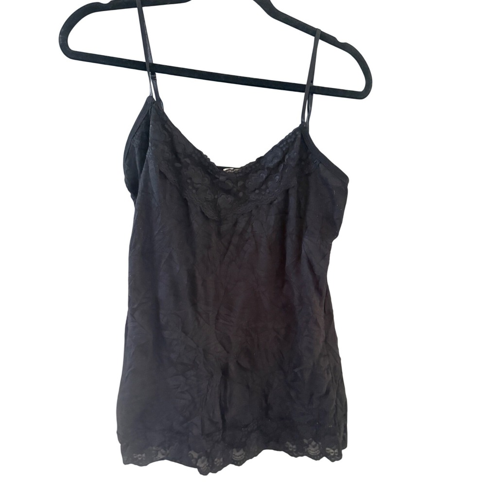 Maurices Womens Black Lace Trim Adjustable Strap Camisole‎ Tank Top XL